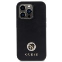 Guess nakładka do iPhone 14 Pro Max 6,7" GUHCP14XPS4DGPK czarna HC PU 4G Metal Logo Strass