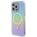 Guess nakładka do iPhone 15 Pro 6,1" GUHMP15LHITSQ turkusowa HC IML Magsafe Iridescent