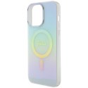 Guess nakładka do iPhone 15 Pro 6,1" GUHMP15LHITSQ turkusowa HC IML Magsafe Iridescent