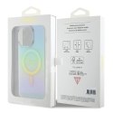 Guess nakładka do iPhone 15 Pro 6,1" GUHMP15LHITSQ turkusowa HC IML Magsafe Iridescent