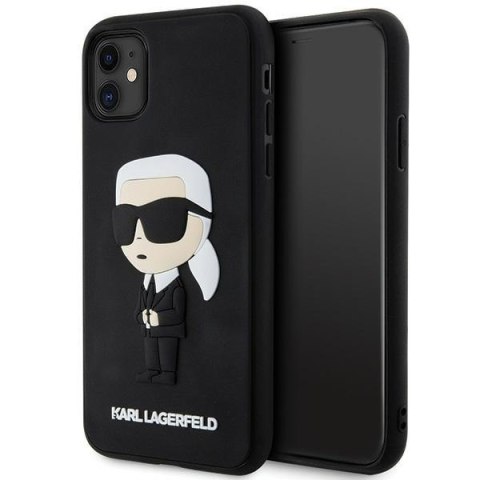 Karl Lagerfeld nakładka do iPhone 11 / XR KLHCN613DRKINK czarna hardcase Rubber Ikonik 3D