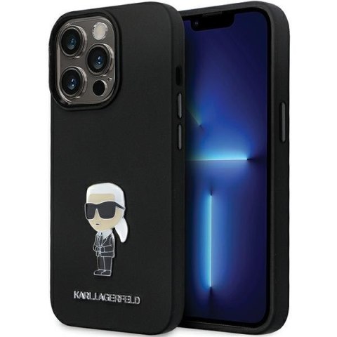 Karl Lagerfeld nakładka do iPhone 14 Pro Max 6,7" KLHCP14XSMHKNPK czarna HC Silicone Ikonik Metal Pin