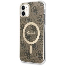 Guess nakładka do iPhone 11 GUHMN61H4STW brązowa hardcase Magsafe IML 4G