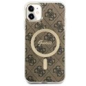 Guess nakładka do iPhone 11 GUHMN61H4STW brązowa hardcase Magsafe IML 4G