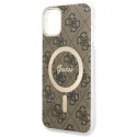 Guess nakładka do iPhone 11 GUHMN61H4STW brązowa hardcase Magsafe IML 4G