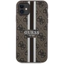 Guess nakładka do iPhone 11 GUHMN61P4RPSW brązowa harcase Magsafe 4G Printed Stripes