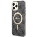 Guess nakładka do iPhone 13 Pro Max 6,7" GUHMP13XH4STK czarna hardcase Magsafe IML 4G