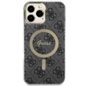 Guess nakładka do iPhone 13 Pro Max 6,7" GUHMP13XH4STK czarna hardcase Magsafe IML 4G