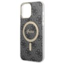 Guess nakładka do iPhone 13 Pro Max 6,7" GUHMP13XH4STK czarna hardcase Magsafe IML 4G