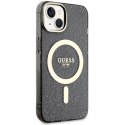 Guess nakładka do iPhone 14 6,1" GUHMP14SHCMCGK czarna hardcase Magsafe IML Glitter Gold