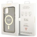 Guess nakładka do iPhone 14 6,1" GUHMP14SHCMCGK czarna hardcase Magsafe IML Glitter Gold