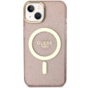 Guess nakładka do iPhone 14 6,1" GUHMP14SHCMCGP różowa hardcase Magsafe IML Glitter Gold