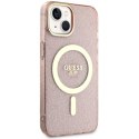 Guess nakładka do iPhone 14 6,1" GUHMP14SHCMCGP różowa hardcase Magsafe IML Glitter Gold