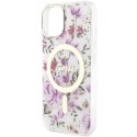 Guess nakładka do iPhone 14 Plus 6,7" GUHMP14MHCFWST transparentna hardcase Magsafe IML Flower