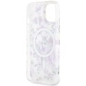 Guess nakładka do iPhone 14 Plus 6,7" GUHMP14MHCFWST transparentna hardcase Magsafe IML Flower