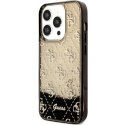 Guess nakładka do iPhone 14 Pro 6,1" GUHCP14LLC4PSGK czarna hardcase Liquid Glitter 4G Translucent