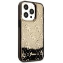 Guess nakładka do iPhone 14 Pro 6,1" GUHCP14LLC4PSGK czarna hardcase Liquid Glitter 4G Translucent