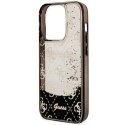 Guess nakładka do iPhone 14 Pro 6,1" GUHCP14LLC4PSGK czarna hardcase Liquid Glitter 4G Translucent