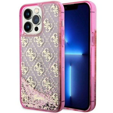 Guess nakładka do iPhone 14 Pro 6,1" GUHCP14LLC4PSGP różowa hardcase Liquid Glitter 4G Translucent