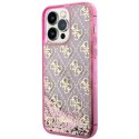 Guess nakładka do iPhone 14 Pro 6,1" GUHCP14LLC4PSGP różowa hardcase Liquid Glitter 4G Translucent