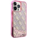 Guess nakładka do iPhone 14 Pro 6,1" GUHCP14LLC4PSGP różowa hardcase Liquid Glitter 4G Translucent