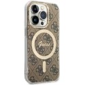 Guess nakładka do iPhone 14 Pro 6,1" GUHMP14LH4STW brązowa hardcase Magsafe IML 4G