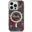 Guess nakładka do iPhone 14 Pro 6,1" GUHMP14LHCFWSA khaki hardcase Magsafe IML Flower