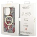 Guess nakładka do iPhone 14 Pro 6,1" GUHMP14LHCFWSA khaki hardcase Magsafe IML Flower