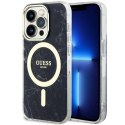 Guess nakładka do iPhone 14 Pro 6,1" GUHMP14LPCUMAK czarna hardcase Magsafe IML Marble