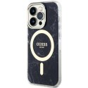 Guess nakładka do iPhone 14 Pro 6,1" GUHMP14LPCUMAK czarna hardcase Magsafe IML Marble