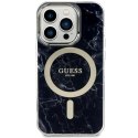 Guess nakładka do iPhone 14 Pro 6,1" GUHMP14LPCUMAK czarna hardcase Magsafe IML Marble