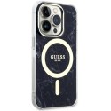 Guess nakładka do iPhone 14 Pro 6,1" GUHMP14LPCUMAK czarna hardcase Magsafe IML Marble