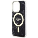 Guess nakładka do iPhone 14 Pro 6,1" GUHMP14LPCUMAK czarna hardcase Magsafe IML Marble