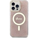 Guess nakładka do iPhone 14 Pro Max 6,7" GUHMP14XH4STP różowa hardcase Magsafe IML 4G