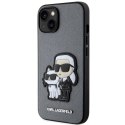 Karl Lagerfeld nakładka do iPhone 14 6,1" KLHCP14SSANKCPG srebrna hardcase Saffiano Patch Karl&Choupette NFT