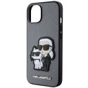 Karl Lagerfeld nakładka do iPhone 14 6,1" KLHCP14SSANKCPG srebrna hardcase Saffiano Patch Karl&Choupette NFT