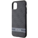 Guess nakładka do iPhone 11 GUHCN61P4SNK szara HC 4G Stripe