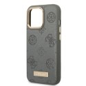 Guess nakładka do iPhone 13 / 13 Pro 6,1" GUHMP13LSAPSTG szara hardcase Peony Logo Plate MagSafe