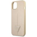 Guess nakładka do iPhone 14 Plus 6,7" GUHCP14MPSATLE beżowa hardcase Saffiano Triangle Logo