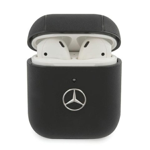 Mercedes etui do AirPods 1 / 2 MEA2CSLBK czarne Leather Metal Logo