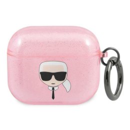 Karl Lagerfeld etui do AirPods 3 KLA3UKHGP różowe Glitter Karl`s Head