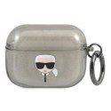 Karl Lagerfeld etui do AirPods Pro KLAPUKHGK czarne Glitter Karl`s Head