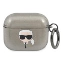 Karl Lagerfeld etui do AirPods 3 KLA3UKHGK czarne Glitter Karl`s Head