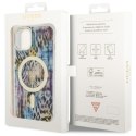 Guess nakładka do iPhone 14 6,1" GUHMP14SHLEOPWB niebieska hard case Leopard MagSafe