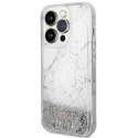 Guess nakładka do iPhone 14 Pro 6,1" GUHCP14LLCSGSGH biała hard case Liquid Glitter Marble