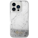 Guess nakładka do iPhone 14 Pro 6,1" GUHCP14LLCSGSGH biała hard case Liquid Glitter Marble