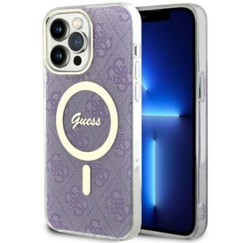 Guess nakładka do iPhone 14 Pro Max 6,7" GUHMP14XH4STU purpurowa hard case 4G MagSafe