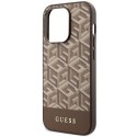 Guess nakładka do iPhone 14 Pro Max 6,7" GUHMP14XHGCFSEW brązowa hard case GCube Stripes MagSafe