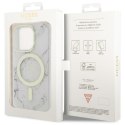 Guess nakładka do iPhone 14 Pro Max 6,7" GUHMP14XPCUMAH biała hard case Marble MagSafe