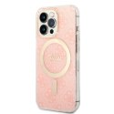 Guess zestaw nakładka + ładowarka do iPhone 13 Pro 6,1" GUBPP13LH4EACSP różowy hard case 4G Print MagSafe